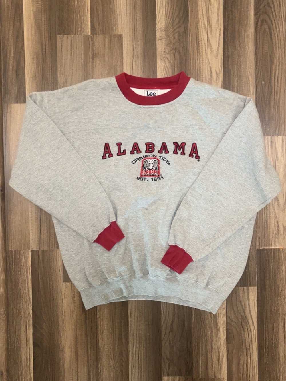 Vintage 90s LEE ALABAMA CRIMSON TIDE Football Sweatshirt Mens L Gray Crewneck